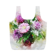 Flowers Roses Bouquet Art Nature Full Print Recycle Bags (m)  by Celenk