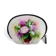 Flowers Roses Bouquet Art Nature Accessory Pouches (small)  by Celenk