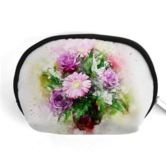 Flowers Roses Bouquet Art Nature Accessory Pouches (medium)  by Celenk