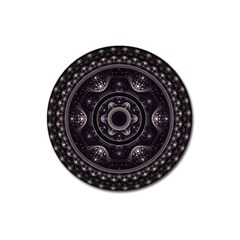 Fractal Mandala Circles Purple Magnet 3  (round)