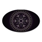 Fractal Mandala Circles Purple Oval Magnet Front