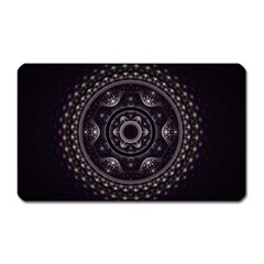 Fractal Mandala Circles Purple Magnet (rectangular) by Celenk