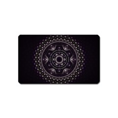 Fractal Mandala Circles Purple Magnet (name Card) by Celenk