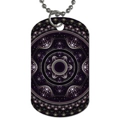 Fractal Mandala Circles Purple Dog Tag (one Side)