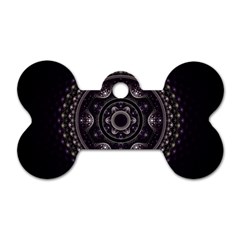 Fractal Mandala Circles Purple Dog Tag Bone (one Side) by Celenk