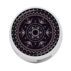 Fractal Mandala Circles Purple 4-port Usb Hub (two Sides)  by Celenk