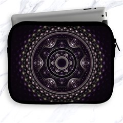 Fractal Mandala Circles Purple Apple Ipad 2/3/4 Zipper Cases by Celenk