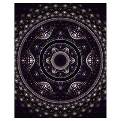 Fractal Mandala Circles Purple Drawstring Bag (small) by Celenk