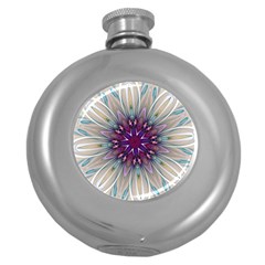 Mandala Kaleidoscope Ornament Round Hip Flask (5 Oz) by Celenk