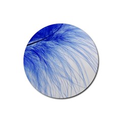 Spring Blue Colored Rubber Coaster (round)  by Celenk