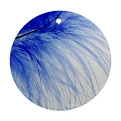 Spring Blue Colored Round Ornament (two Sides) by Celenk