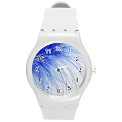 Spring Blue Colored Round Plastic Sport Watch (m) by Celenk