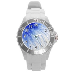 Spring Blue Colored Round Plastic Sport Watch (l) by Celenk