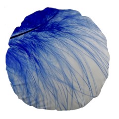 Spring Blue Colored Large 18  Premium Flano Round Cushions by Celenk