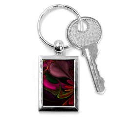 Fractal Abstract Colorful Floral Key Chains (rectangle)  by Celenk