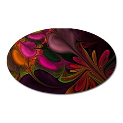 Fractal Abstract Colorful Floral Oval Magnet by Celenk