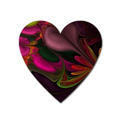 Fractal Abstract Colorful Floral Heart Magnet by Celenk