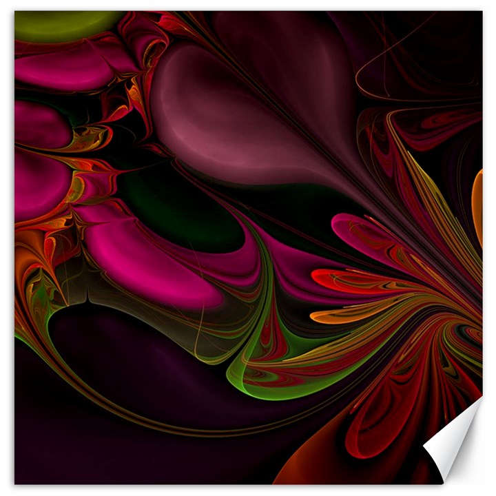 Fractal Abstract Colorful Floral Canvas 16  x 16  