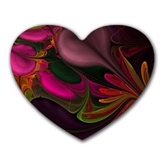 Fractal Abstract Colorful Floral Heart Mousepads by Celenk