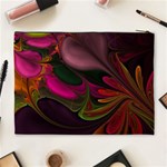 Fractal Abstract Colorful Floral Cosmetic Bag (XL) Back