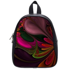 Fractal Abstract Colorful Floral School Bag (small) by Celenk