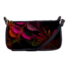 Fractal Abstract Colorful Floral Shoulder Clutch Bags by Celenk