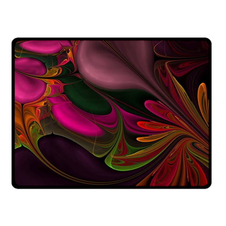 Fractal Abstract Colorful Floral Fleece Blanket (Small)