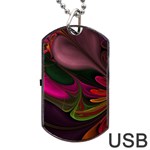 Fractal Abstract Colorful Floral Dog Tag USB Flash (Two Sides) Front