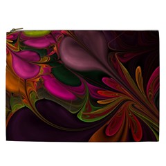 Fractal Abstract Colorful Floral Cosmetic Bag (xxl)  by Celenk