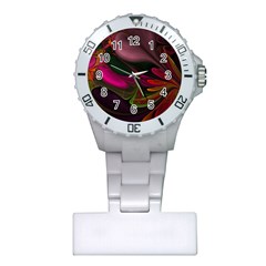 Fractal Abstract Colorful Floral Plastic Nurses Watch by Celenk