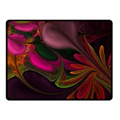 Fractal Abstract Colorful Floral Double Sided Fleece Blanket (small)  by Celenk