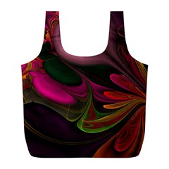 Fractal Abstract Colorful Floral Full Print Recycle Bags (l)  by Celenk