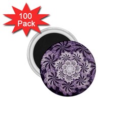 Fractal Floral Striped Lavender 1 75  Magnets (100 Pack)  by Celenk