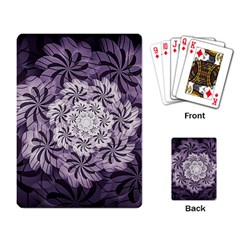 Fractal Floral Striped Lavender Playing Card by Celenk