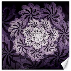 Fractal Floral Striped Lavender Canvas 20  X 20   by Celenk