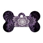 Fractal Floral Striped Lavender Dog Tag Bone (Two Sides) Back