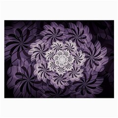 Fractal Floral Striped Lavender Large Glasses Cloth by Celenk