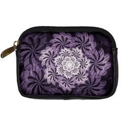 Fractal Floral Striped Lavender Digital Camera Cases by Celenk