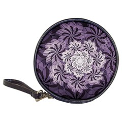 Fractal Floral Striped Lavender Classic 20-cd Wallets by Celenk