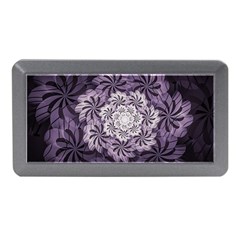 Fractal Floral Striped Lavender Memory Card Reader (mini) by Celenk