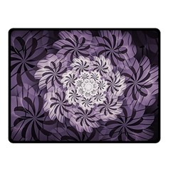 Fractal Floral Striped Lavender Double Sided Fleece Blanket (small)  by Celenk