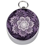 Fractal Floral Striped Lavender Silver Compasses Front