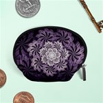 Fractal Floral Striped Lavender Accessory Pouches (Small)  Front