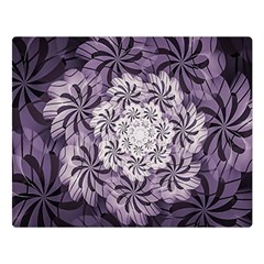 Fractal Floral Striped Lavender Double Sided Flano Blanket (large)  by Celenk