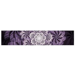 Fractal Floral Striped Lavender Small Flano Scarf by Celenk