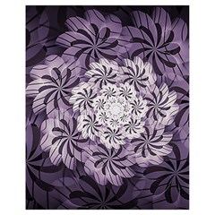 Fractal Floral Striped Lavender Drawstring Bag (small) by Celenk