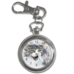 Cat Pet Art Abstract Watercolor Key Chain Watches by Celenk