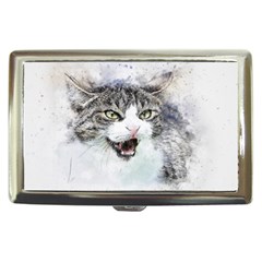 Cat Pet Art Abstract Watercolor Cigarette Money Cases by Celenk