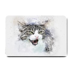 Cat Pet Art Abstract Watercolor Small Doormat  by Celenk