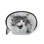 Cat Pet Art Abstract Watercolor Accessory Pouches (Small)  Back